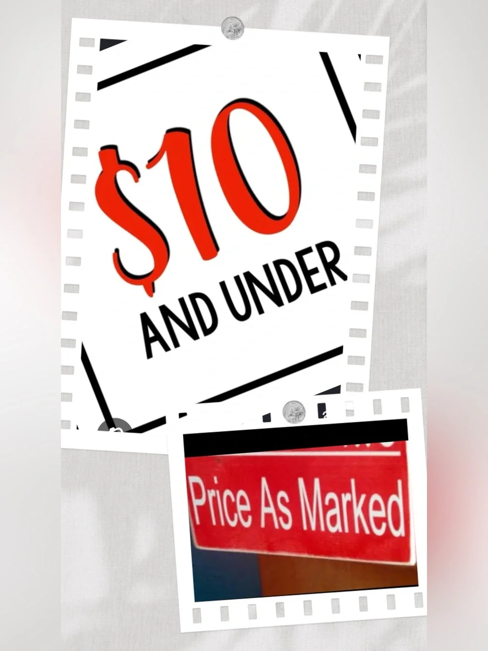 $10 And Under Sign - Red & White Graphic